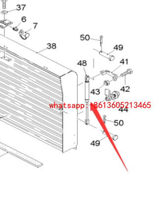 铣刨机后罩盖气弹簧85419